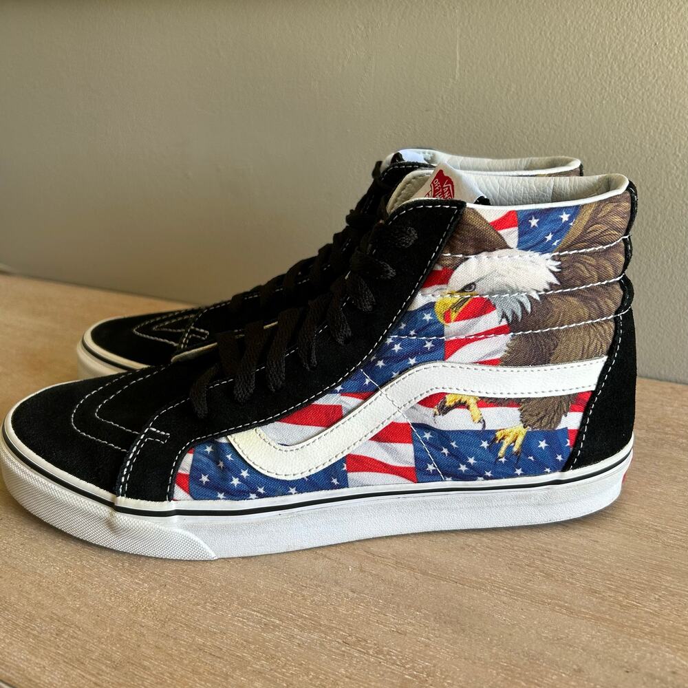 Vans SK8-Hi Patriotic Eagle USA Flag High Tops - Men’s 9.5.